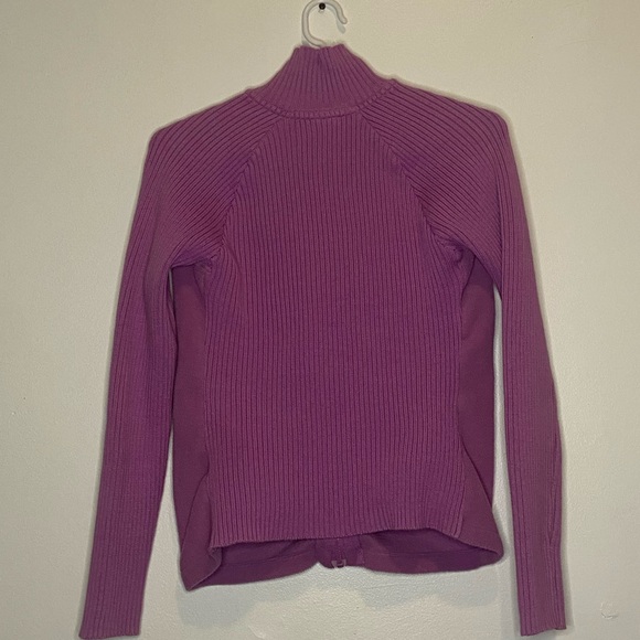 VINTAGE Women's Cherokee - Purple Thick Zip Up Sweater - Medium - Picture 2 of 3